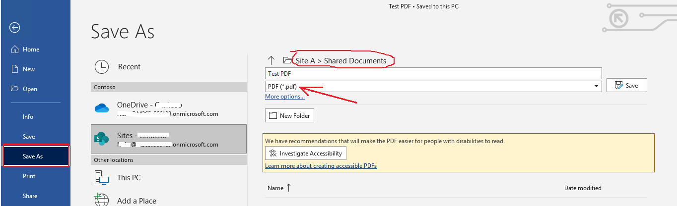 How Do You Save A Pdf To Sharepoint