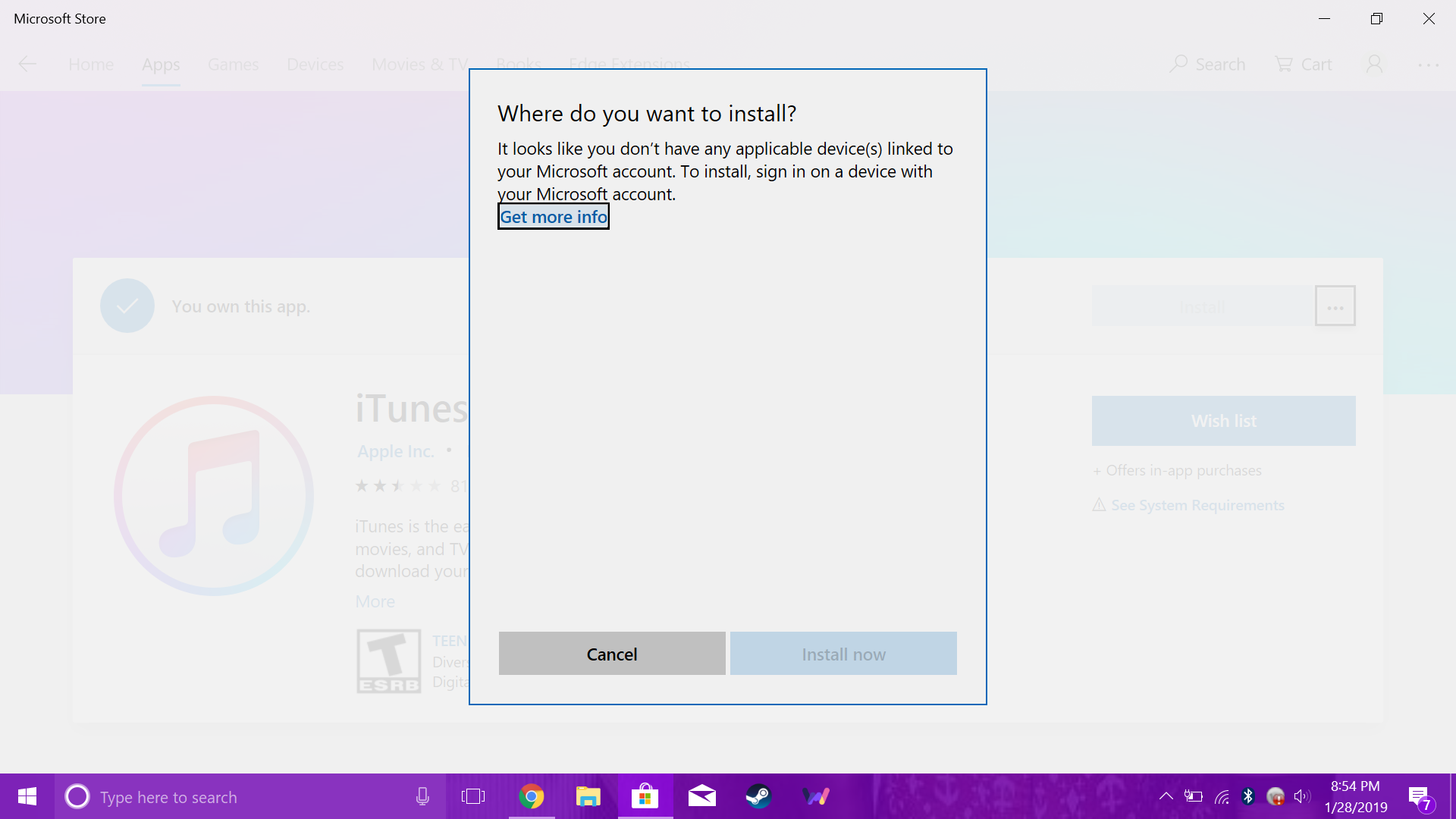 microsoft store wont let me download apps