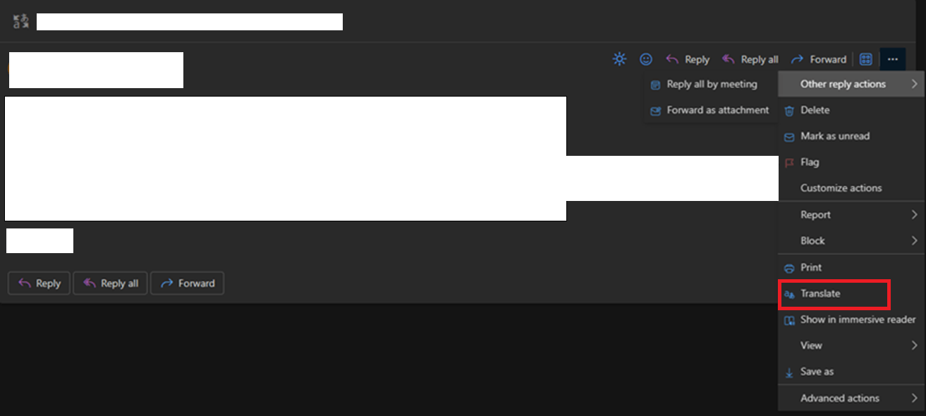 Translator function missing from home ribbon in new outlook - cannot ...