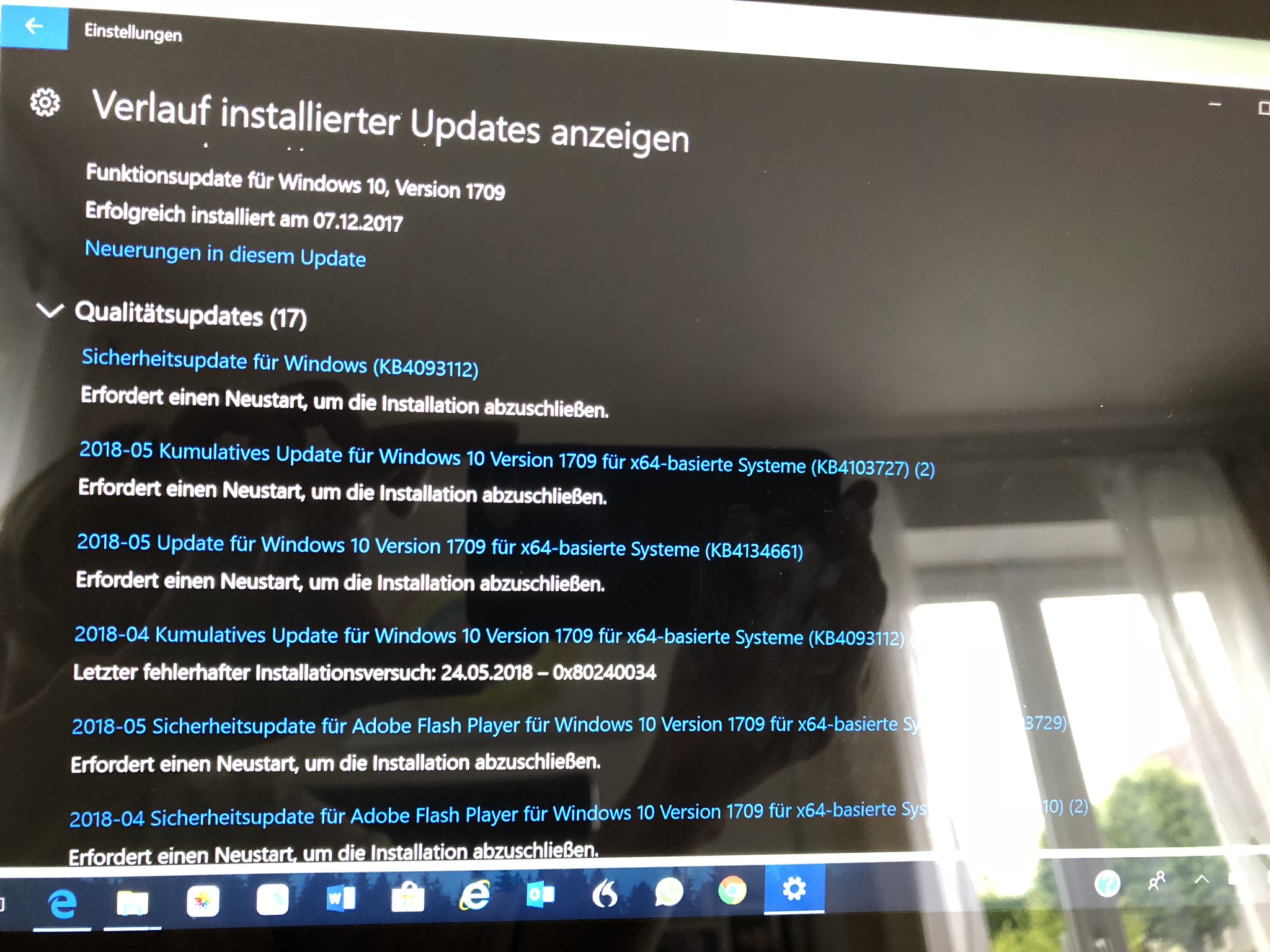 Verzweifel an der Update installationen