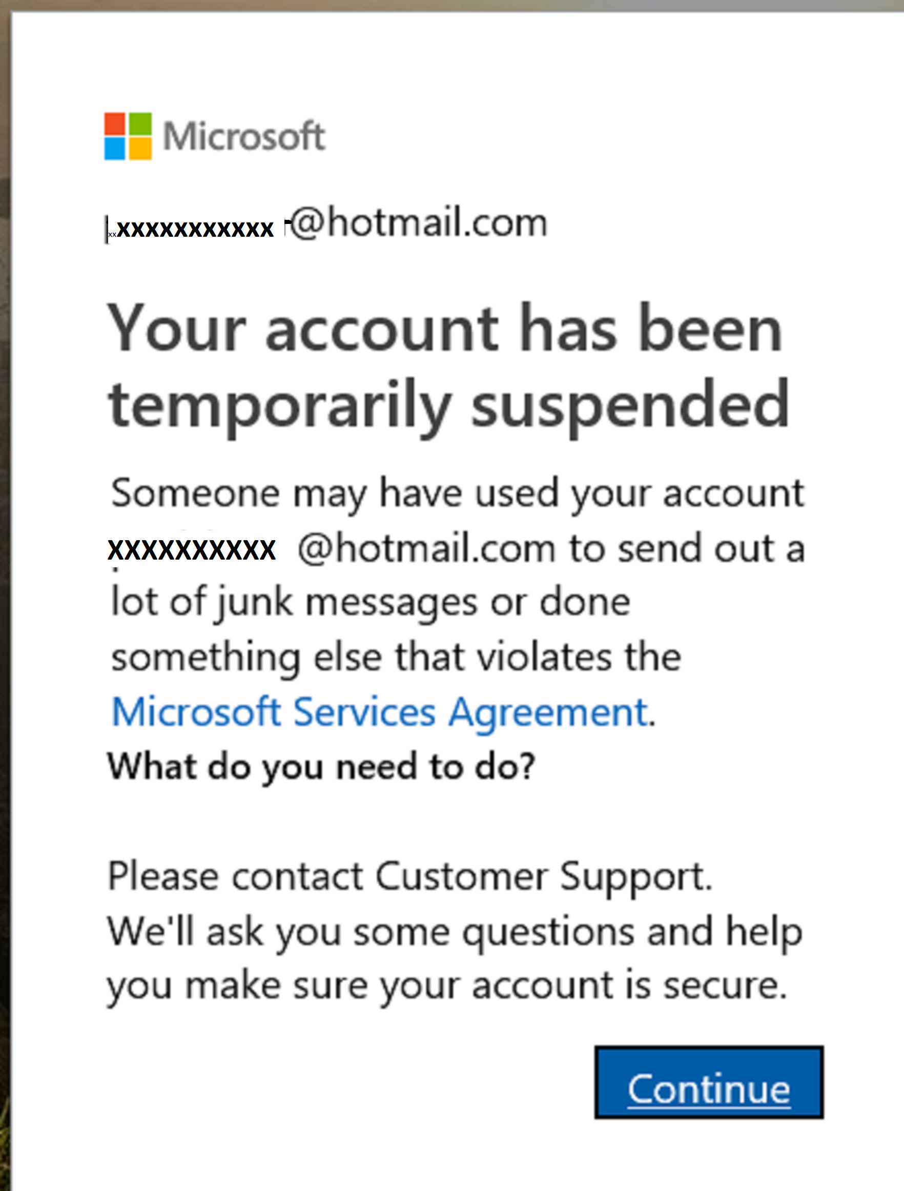 Outlook.com Account Blocked - Microsoft Community