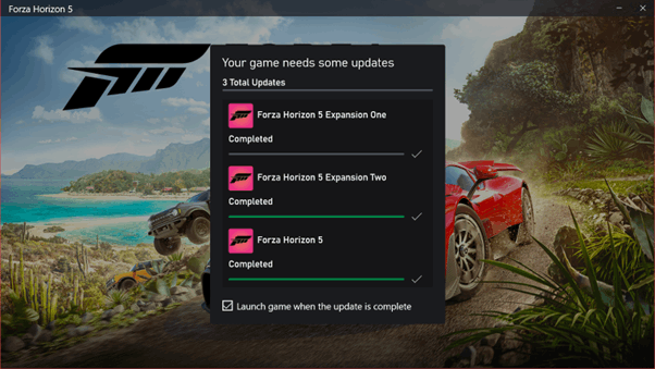 Forza Horizon 5 Xbox PC game pass download stuck at 16