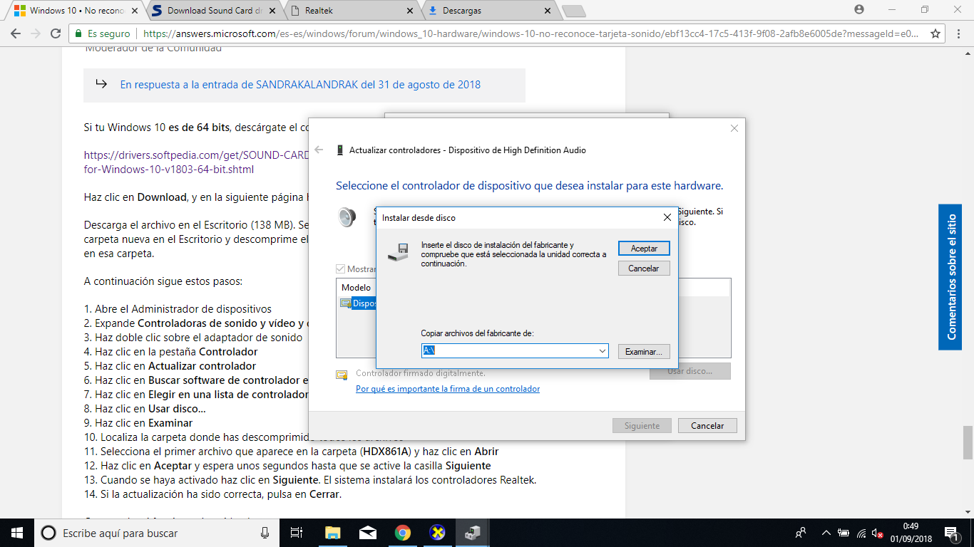 Windows 10 • No reconoce sonido. - Microsoft Community