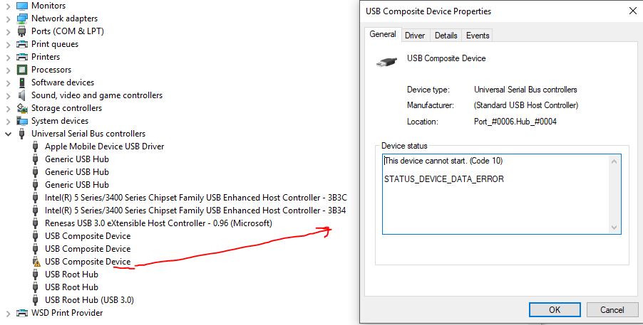 Bære blive irriteret beløb USB-Speakers, USB Composite Device Cannot start. (Code 10) - Microsoft  Community