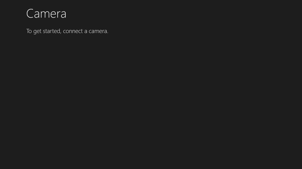 Camera Is Not Working error "To get started, connect a camera