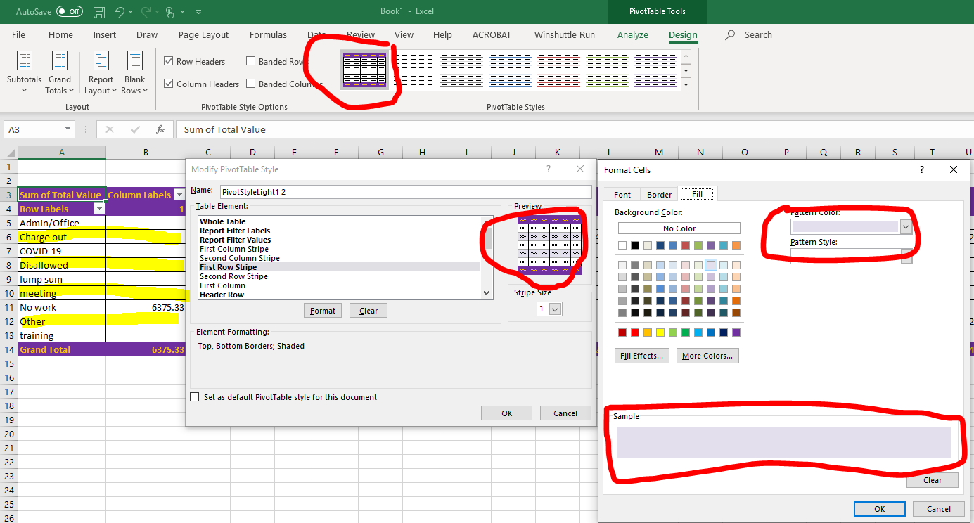 Pivot Table Design Not Working