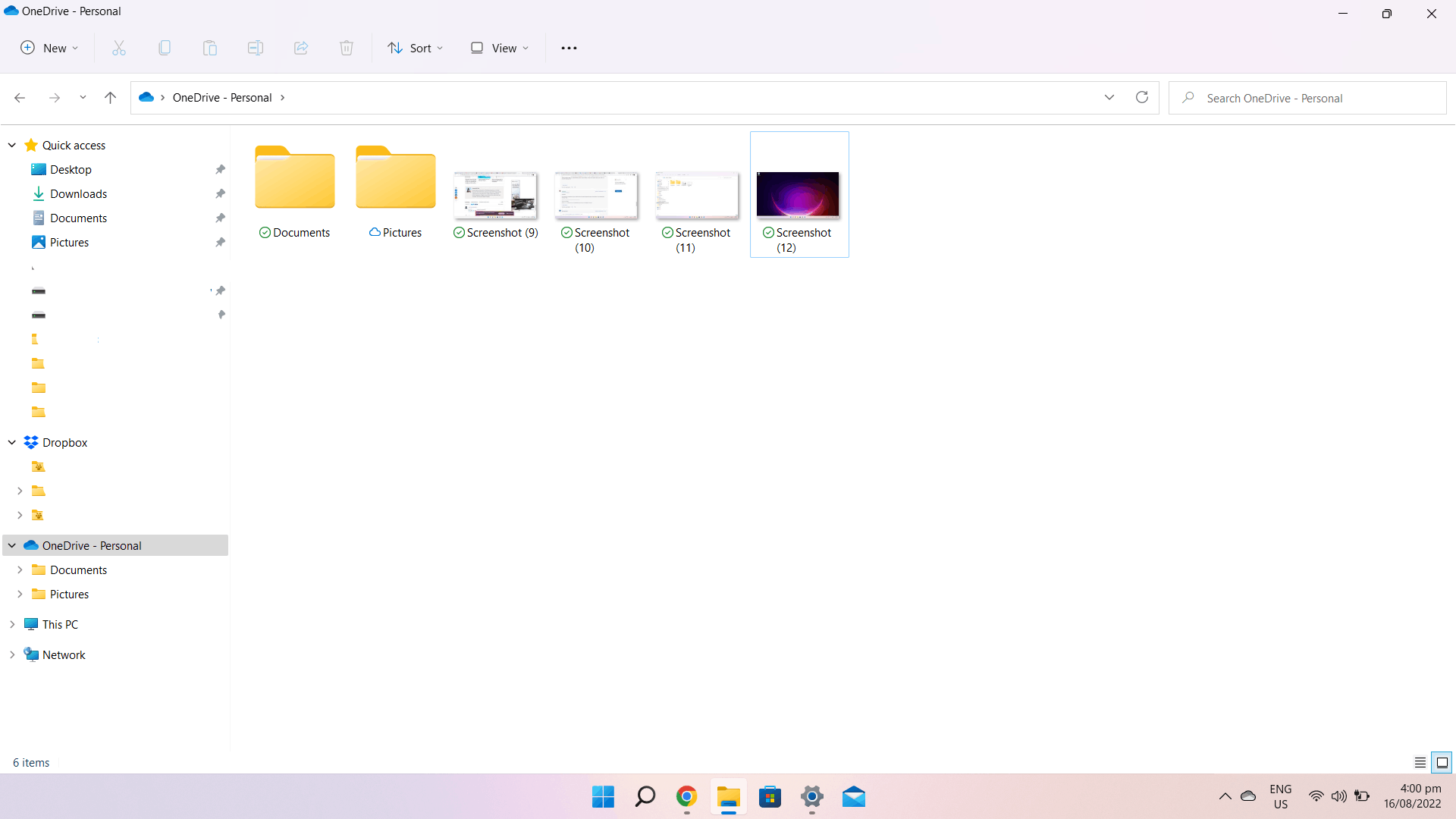 Screenshots in One drive not saving in Screenshots folder 