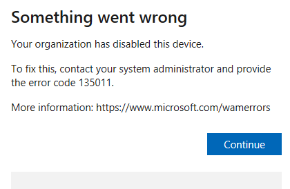 Error code 135011 - Microsoft Community