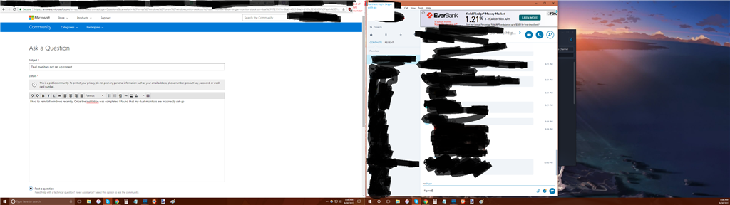 Dual Monitors Not Set Up Correct - Microsoft Community