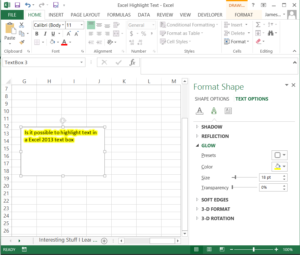 How To Highlight Text In Vba