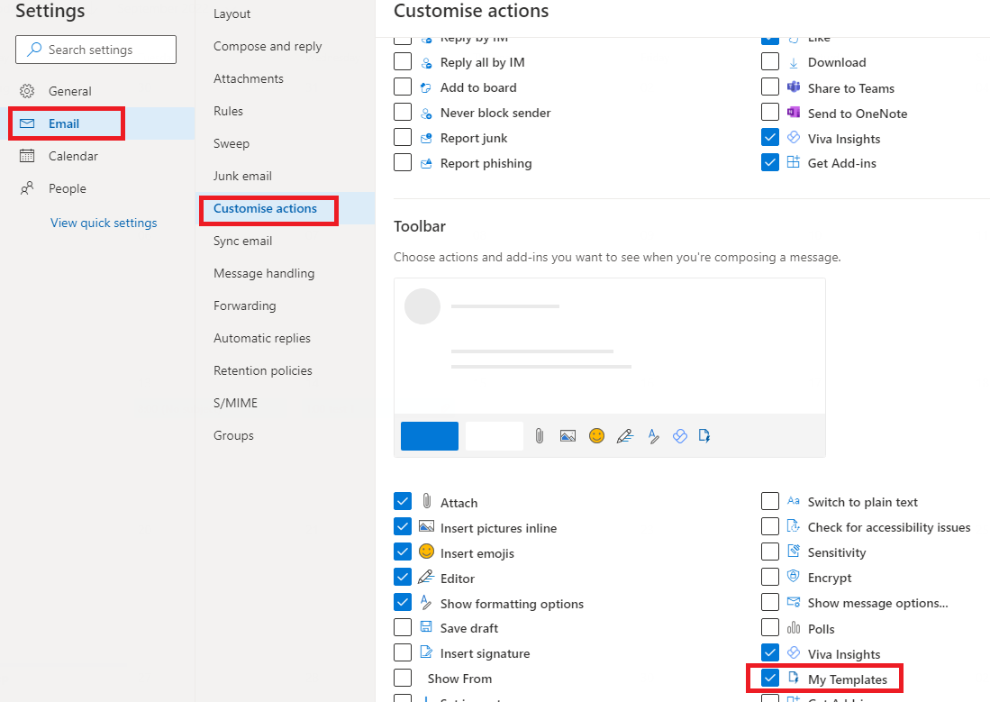 OWA Templates Microsoft Community