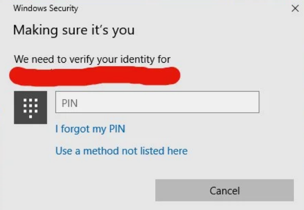 Verify That It S You Menu Popped Up Microsoft Community