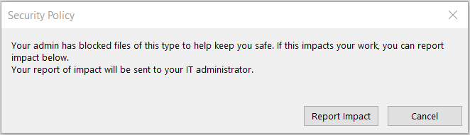 Your admin has blocked Extension - Edge message