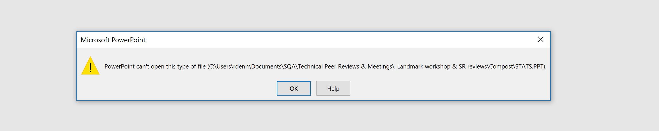 cannot open presentation file