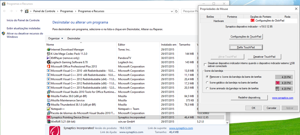 Forcepad driver tray windows syntpenh exe ошибка приложения