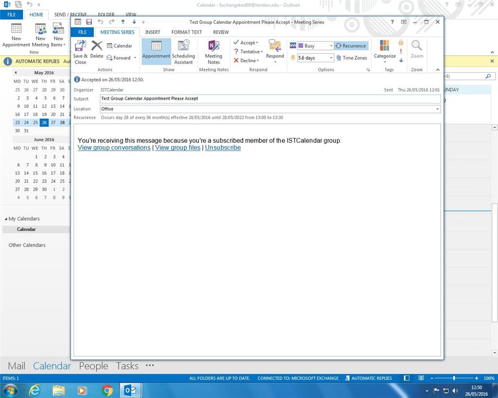 Office 365 Group Calendar Appointment Reminder Issue - Microsoft Community