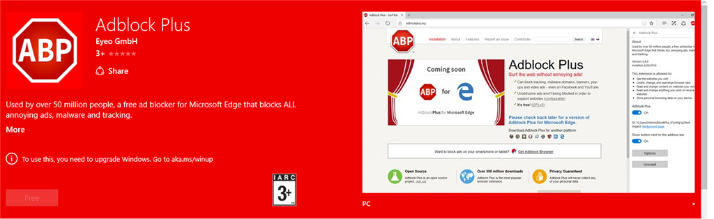 I Can'T Install Adblock Plus On Edge Even Though I'M Registered To.