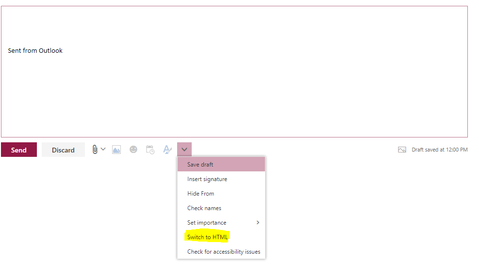 Where Is The "insert" Button On Outlook Email. - Microsoft Community