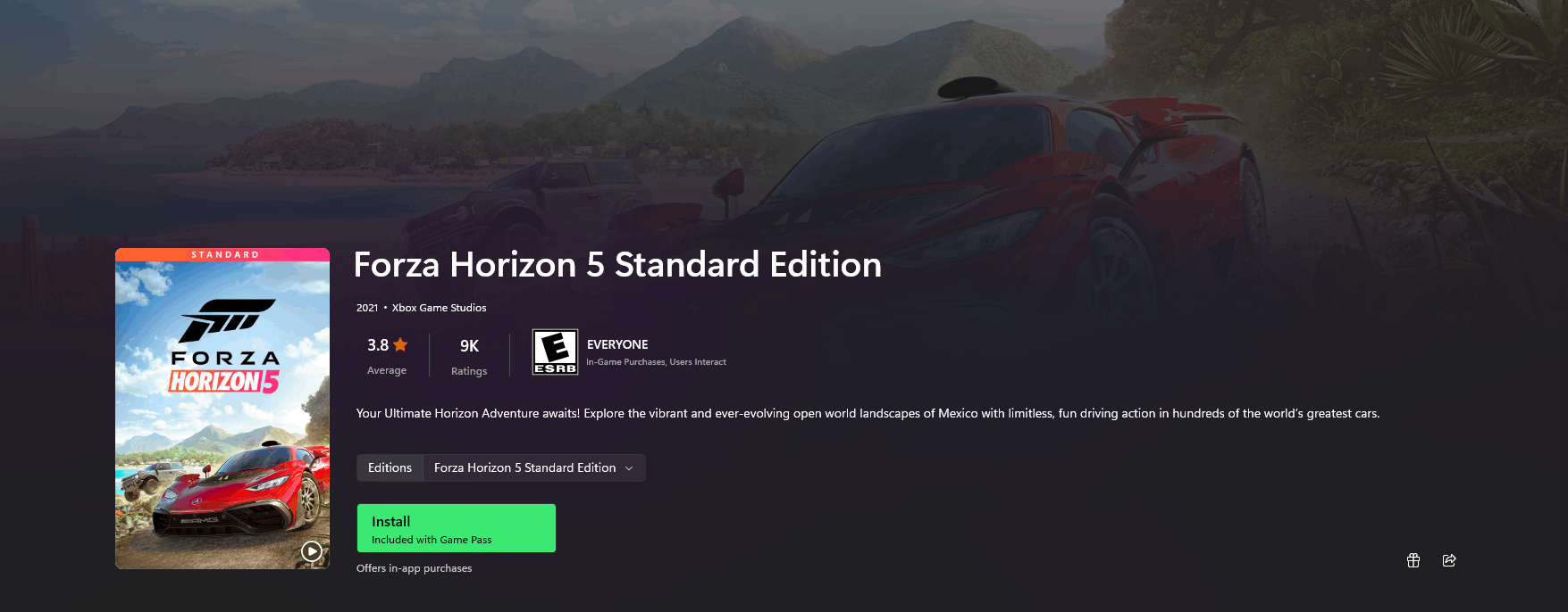 Buy FORZA HORIZON 4 STANDARD EDITION Xbox One / PC Xbox Key 
