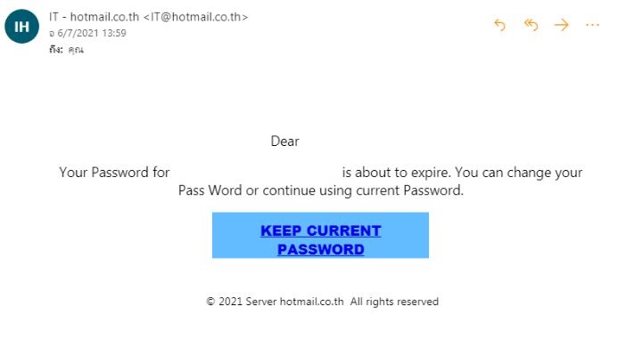 มีอีเมล์แจ้งเข้ามาว่ารหัสผ่านหมดอายุให้ทำการเปลี่ยนรหัสค่ะ - Microsoft  Community