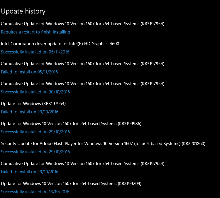 Windows 10 Version 1607 Will Not Install
