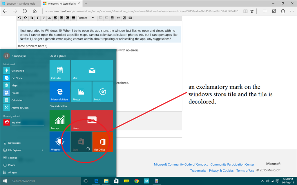 Windows 10 Store Flashes Open and Closes - Microsoft Community