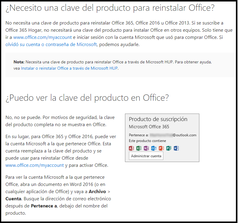 Office 365 : Cómo encuentro mi clave de producto adquirido en - Microsoft  Community