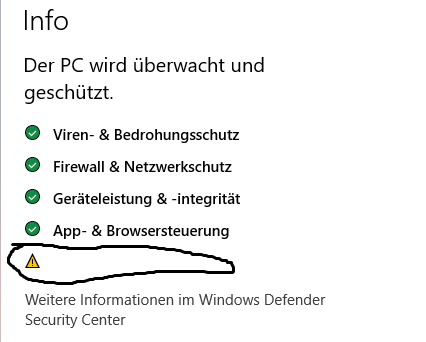 Windows Defender Security: Maßnahme Erforderlich