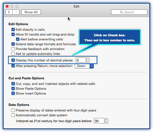 Entering decimal points automatically - Microsoft Excel undefined