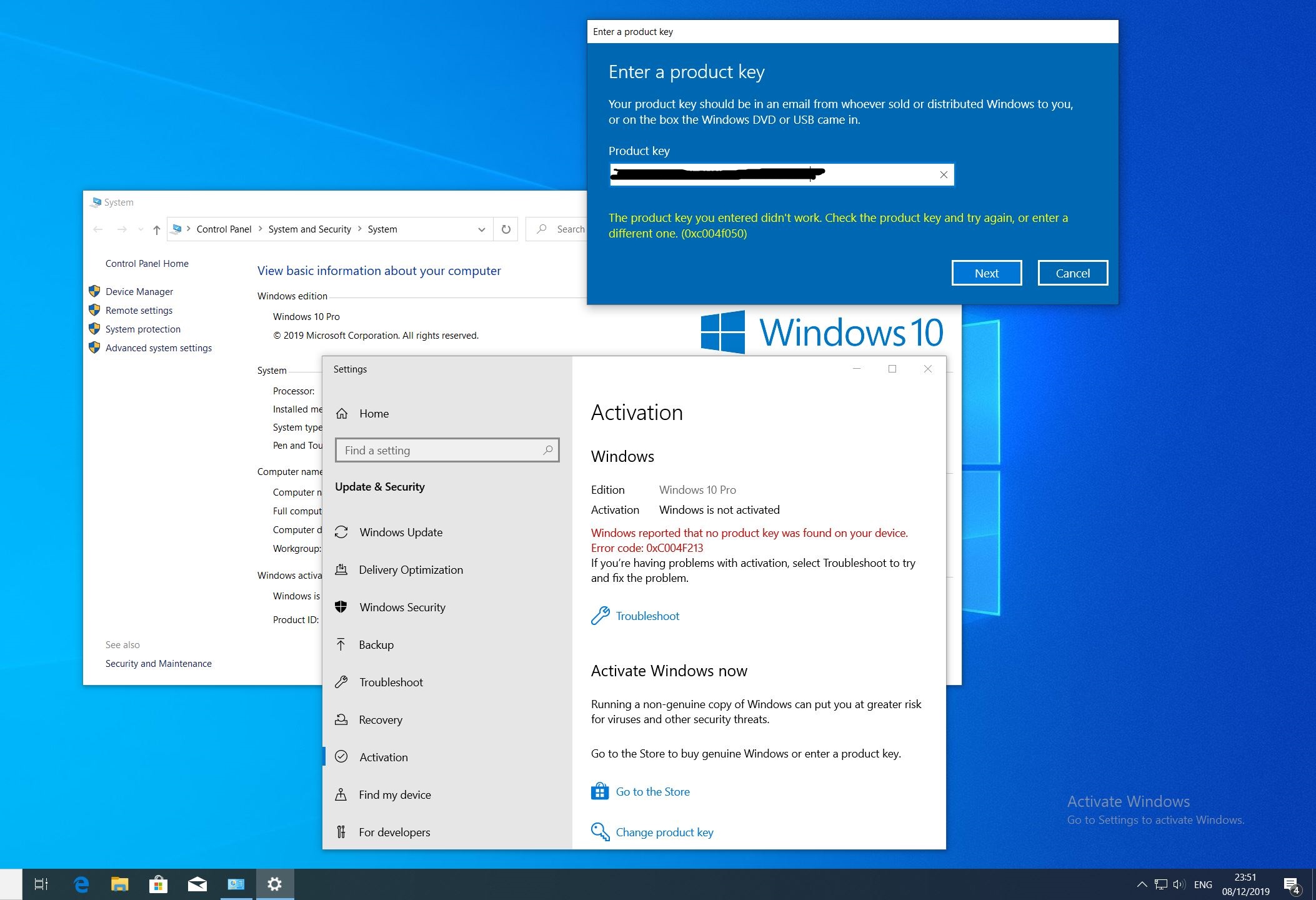 windows 10 pro offline activation key