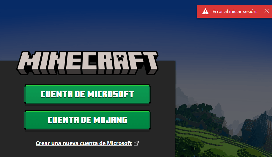 iniciar sesión- Minecraft Microsoft 11 - Microsoft