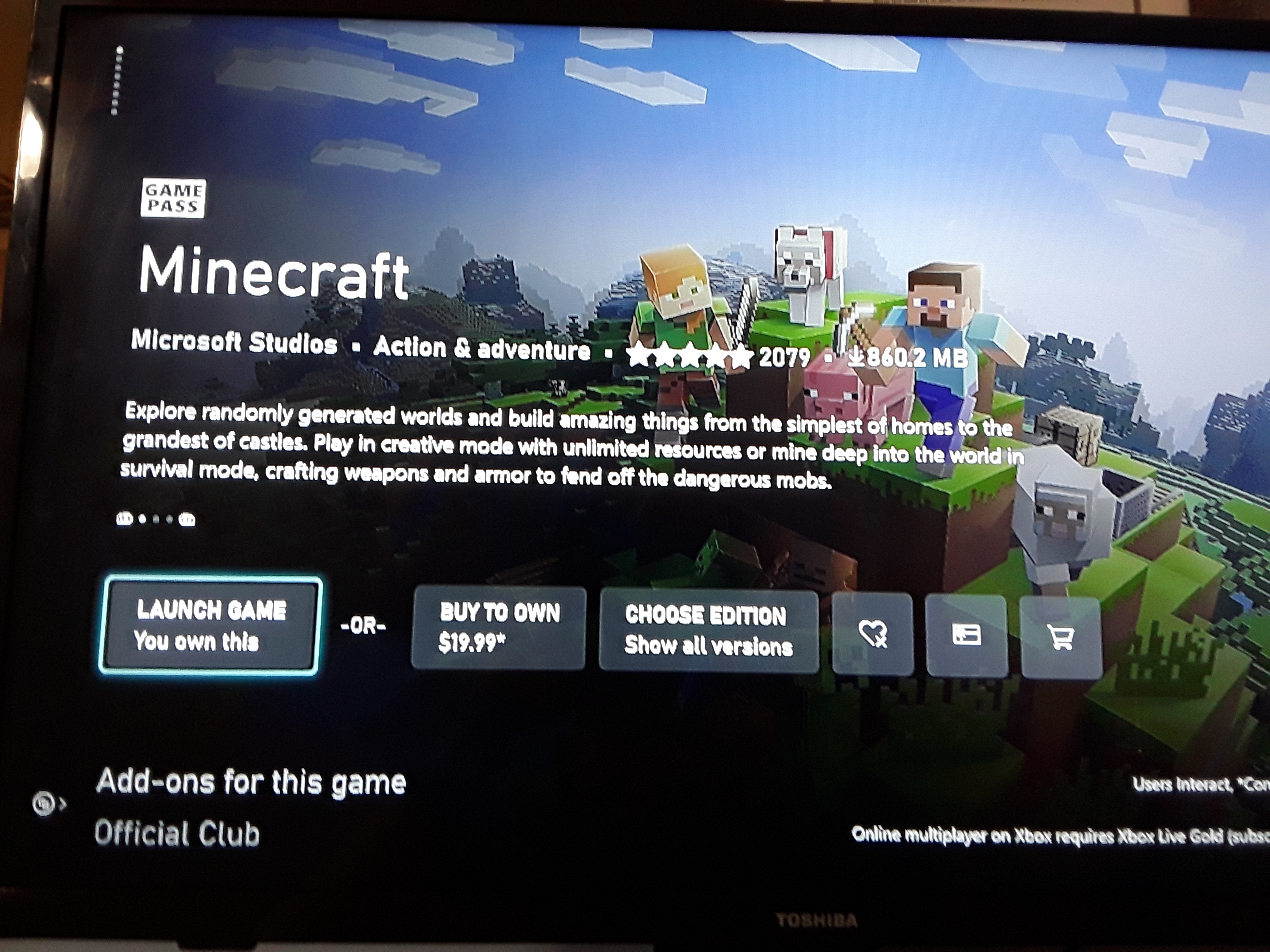 Minecraft xbox live deals pc