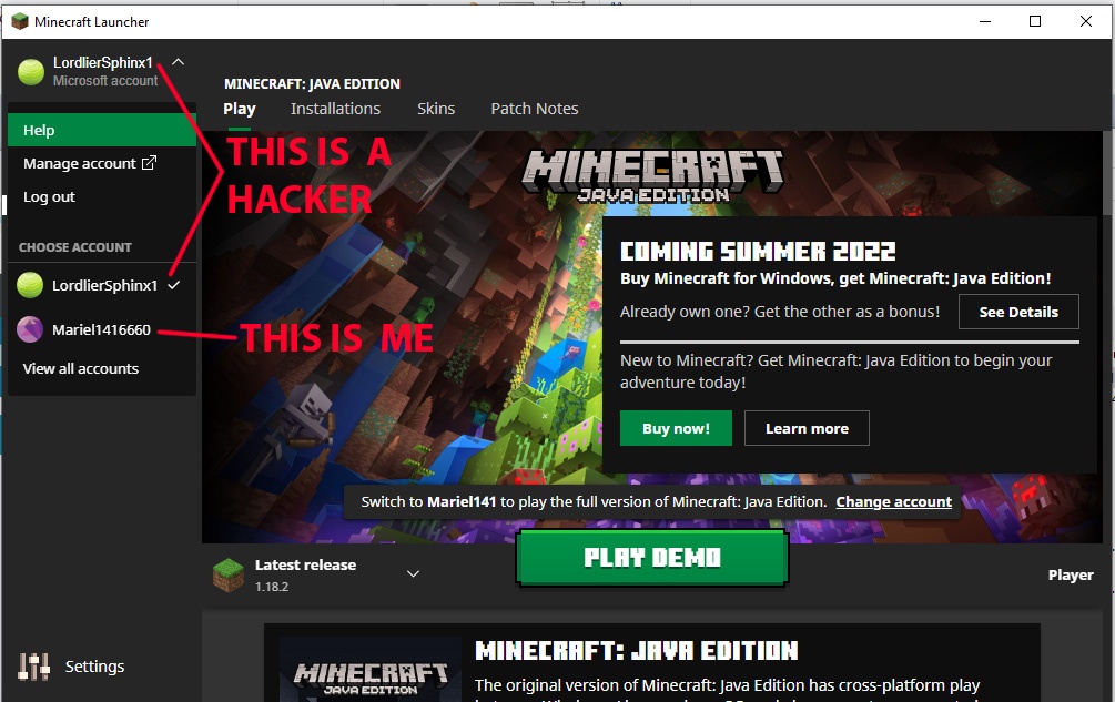 I migrated Minecraft to the wrong Microsoft account, followed the FAQ -  Microsoft Community