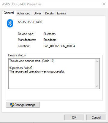 indlysende nøgen Ofre Asus USB-BT400 Bluetooth Adapter Not Working - Microsoft Community