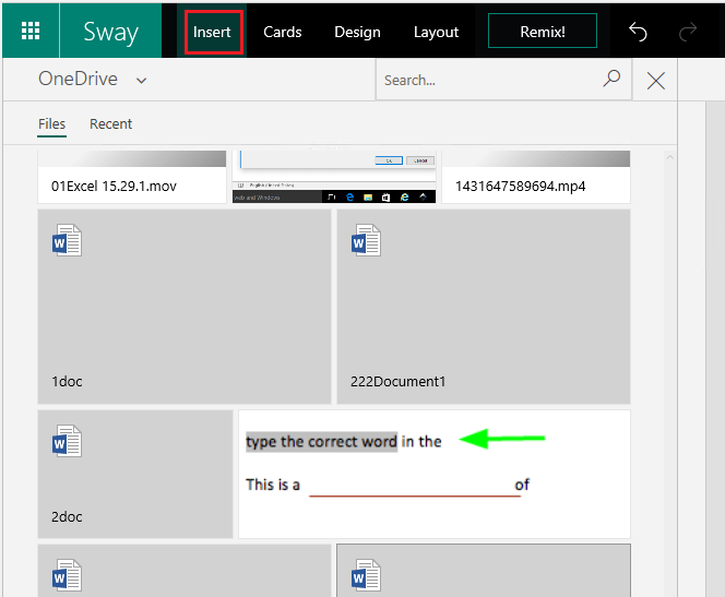 Access To Embedded One Drive Documents On Sway Microsoft Community