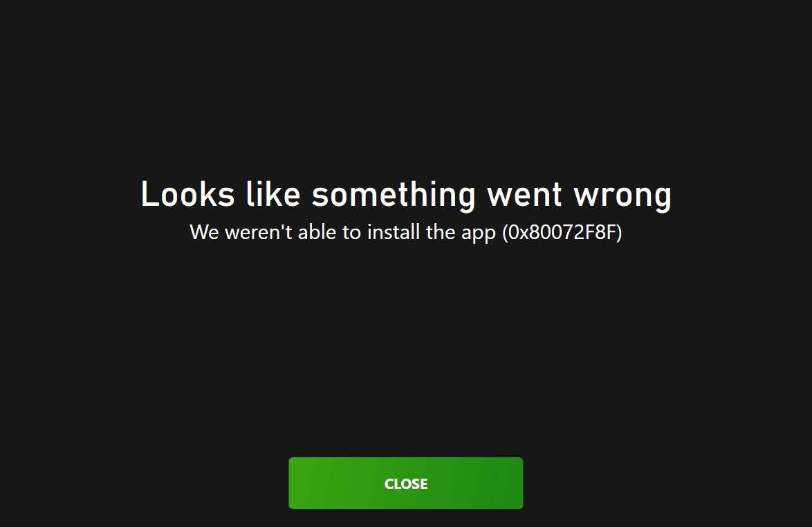 Cannot Install Xbox PC App On Windows 10, Error Code 0x80072F8F ...
