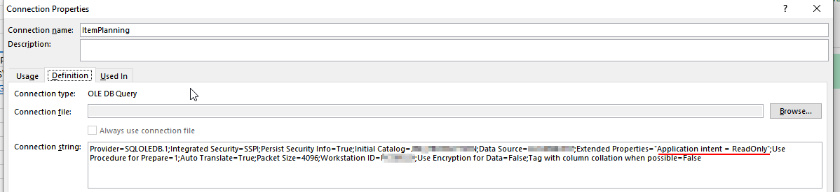 Using applicationintent=readonly with Excel Power Query - Microsoft ...