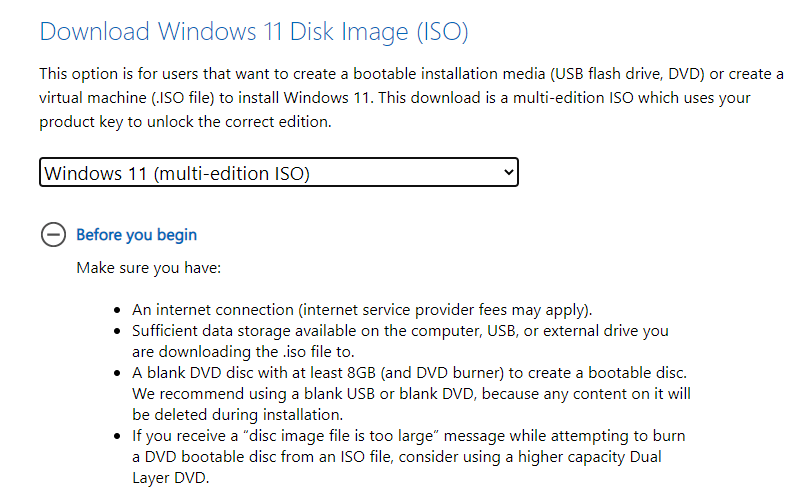 Windows 11 Disk Image (ISO) (Windows) - Download