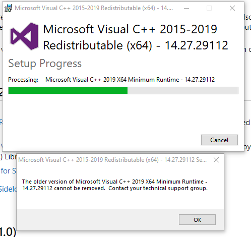 Help C Redistribution Package 15 19 Is Stopping Me Microsoft Community
