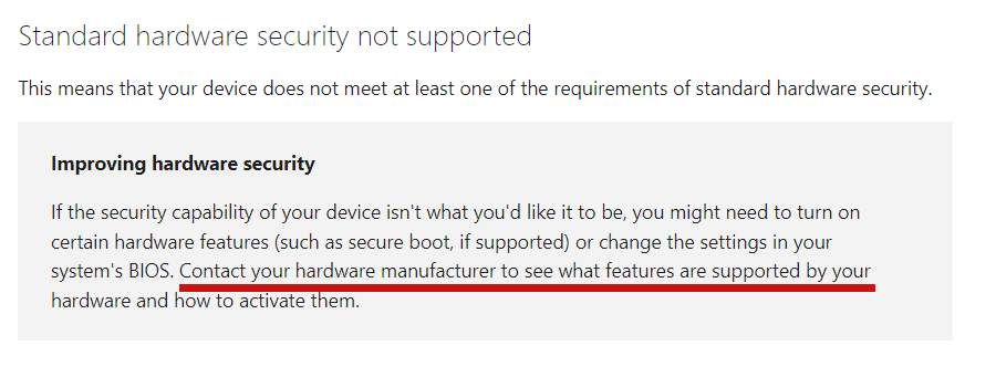 Standard Hardware Security Not Supported - Microsoft Community