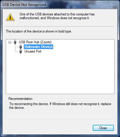 udpege klamre sig Gøre husarbejde USB Device is not recognized due to insufficient memory - Microsoft  Community