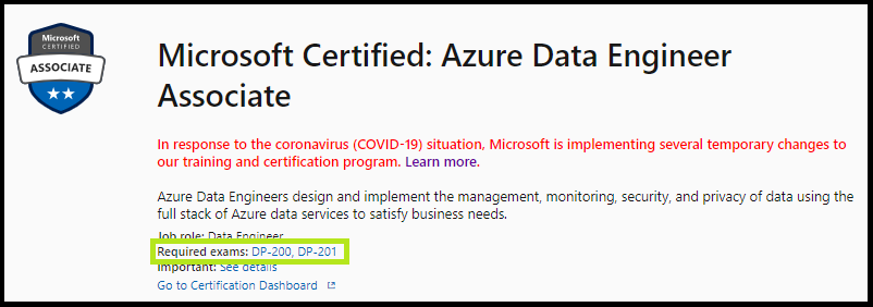 Microsoft Azure DP201 cert error - Training, Certification, and Program ...