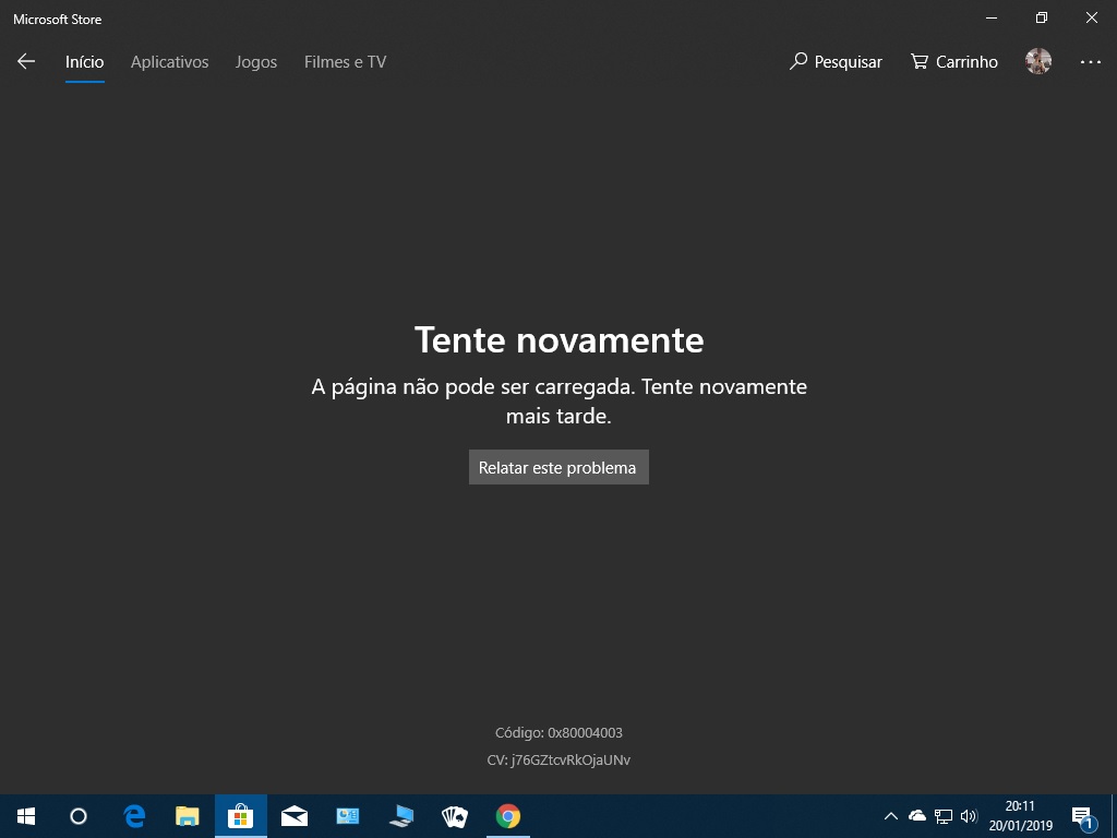 Erro na Windows Store não faz download de aplicativos e jogos - Microsoft  Community