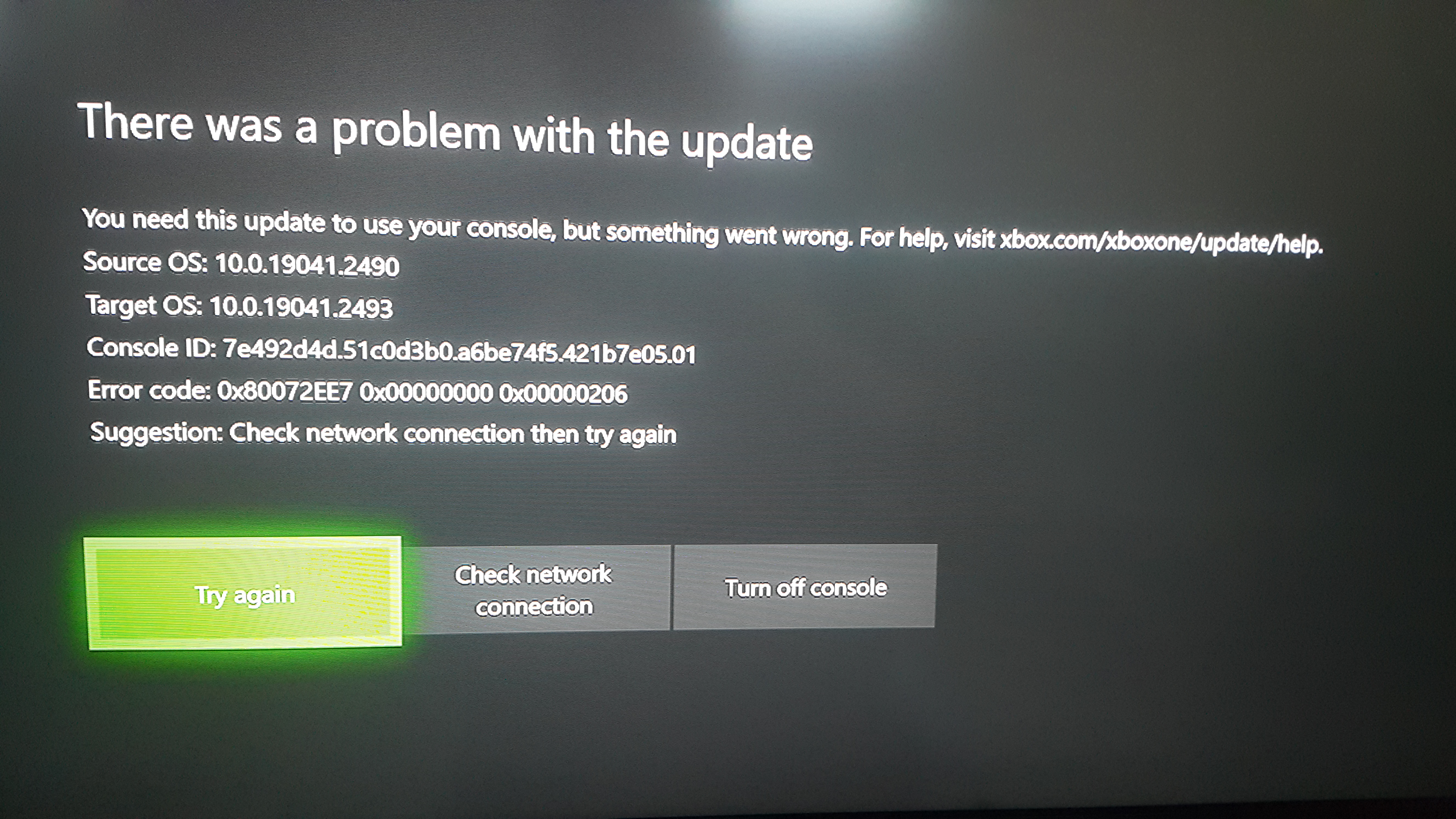 error code 0x80072EE7. Xbox one s - Microsoft Community