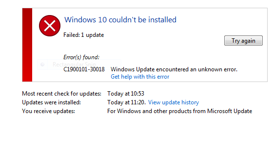 Windows 10 installation has failed что делать