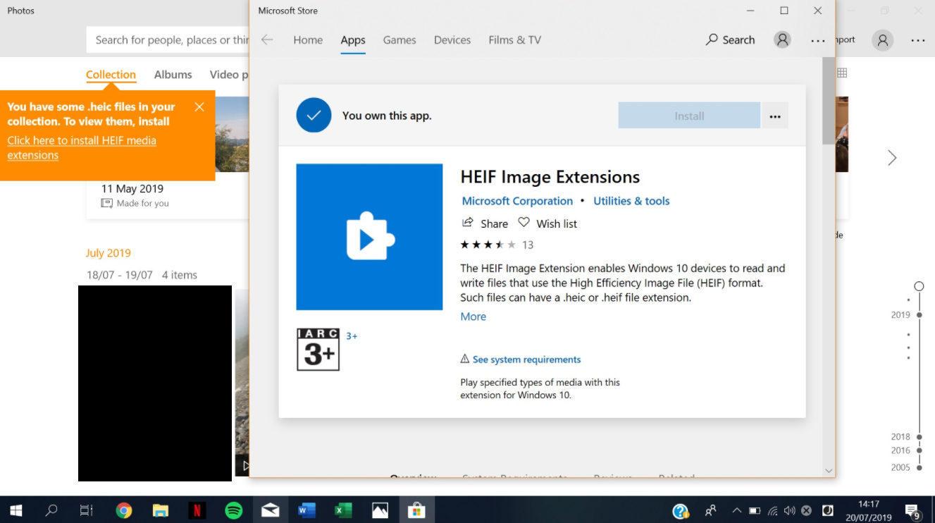 I still can't view HEIC files despite installing Microsoft HEIF