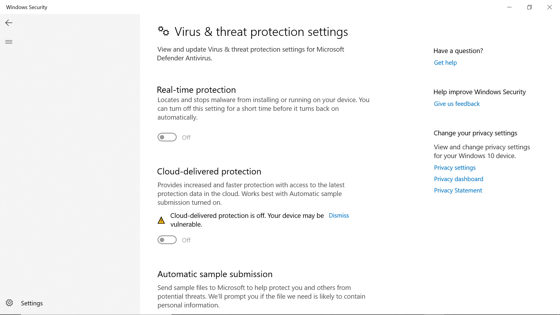 Malware has completely disabled Windows Defender in PC - Microsoft ...