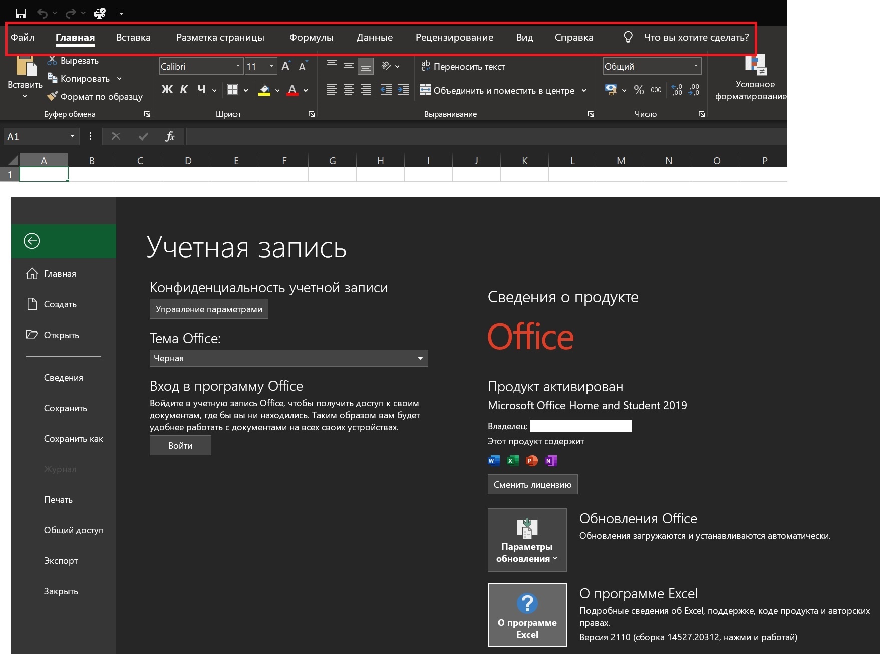 Внешний вид панели в Excel у Office 2019 Home and Student - Сообщество  Microsoft