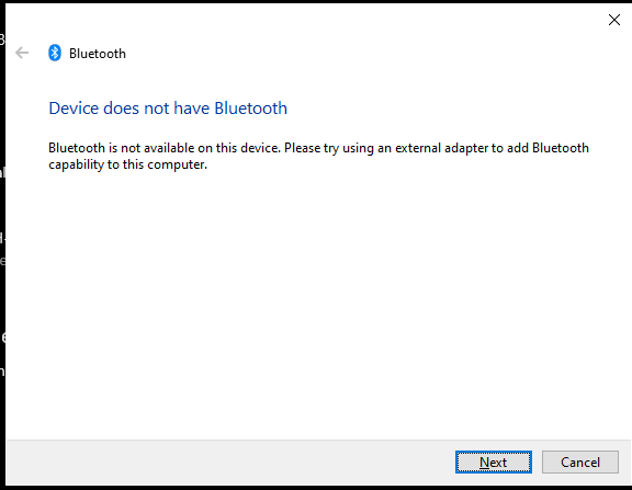 bluetooth is not available on this device - Microsoft Community