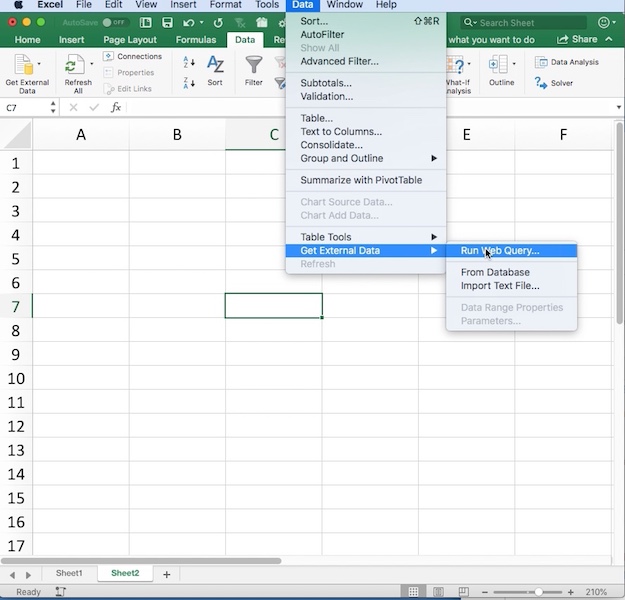 New Web Query issue - Microsoft Excel Mac Office 365 - Microsoft Community